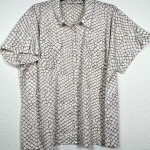 Kathy Che Womens Button-down Top Short Sleeve Plus Size 26/28W